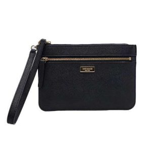 Kate Spade Tinie Laurel Way Black Leather Wristlet Wallet