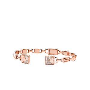 MK Precious Metal-Plated Sterling Silver Pavé Open Hinge Bangle