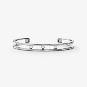 MK Precious Metal-Plated Sterling Silver Pavé Cuff Jacket Silver