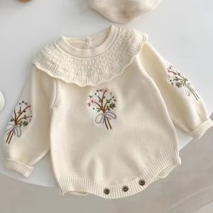 Vintage Floral & Leaf Print Romper