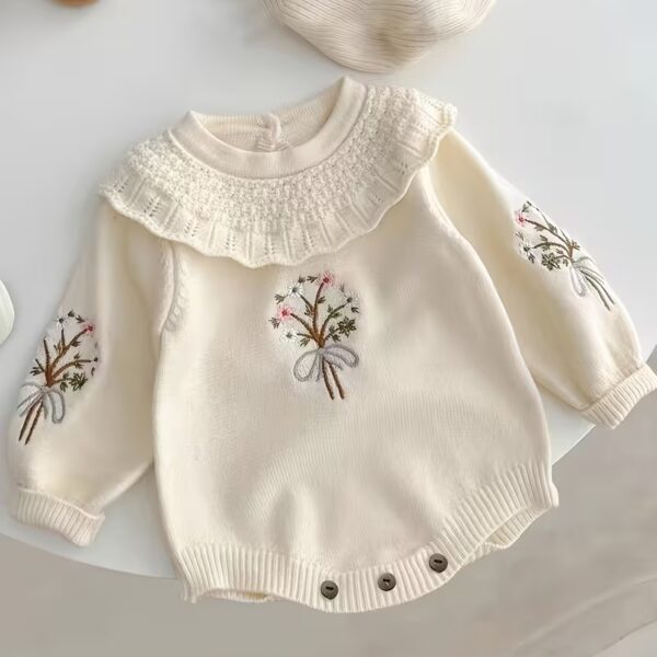 Vintage Floral & Leaf Print Romper