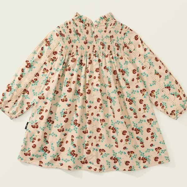 Girls' Bohemian Floral Print A-Line Dress