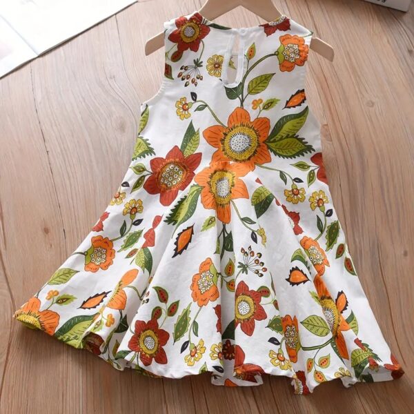 Bohemian Floral Linen Princess Dress