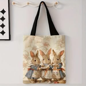 Food Rabbit Pattern Print Casual Handbag