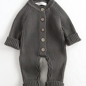 Unisex Romper - Long Sleeve Ribbed Bodysuit