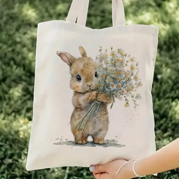 Adorable Bunny Canvas Tote Bag