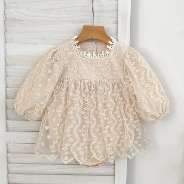 Baby 's French Lace & Tulle Jumpsuit