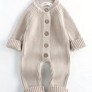 Unisex Romper - Long Sleeve Ribbed Bodysuit