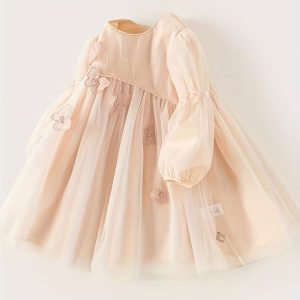 'DAVE&BELLA Girls' Elegant Princess Dress with Tulle Skirt