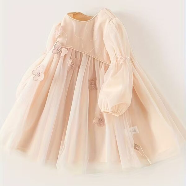 'DAVE&BELLA Girls' Elegant Princess Dress with Tulle Skirt