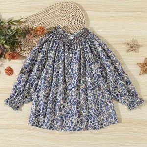 Girls' Printed Cable Long Sleeve Loose Fit Shirt