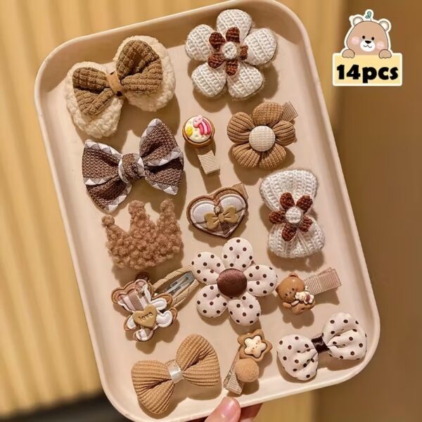 14pcs Sweet Hair Clips Set