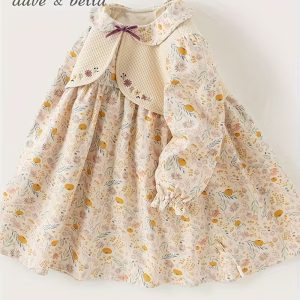 DAVE&BELLA Floral Print Long Sleeve Dress