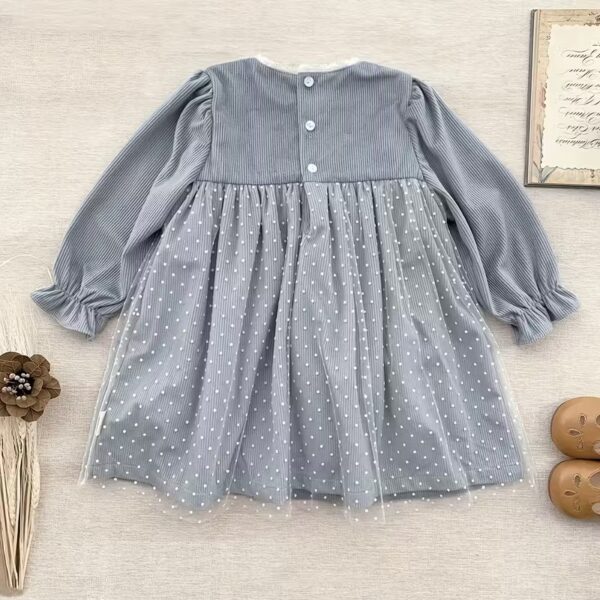 Winter Dress with Ruffled Short Sleeves & A-Line