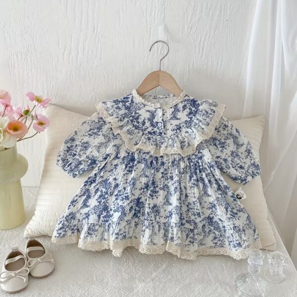 Winter Dress with Ruffled Short Sleeves & A-Line