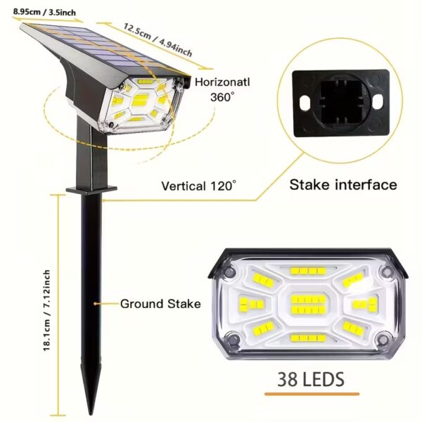 6pcs Solar Landscape Spotlight