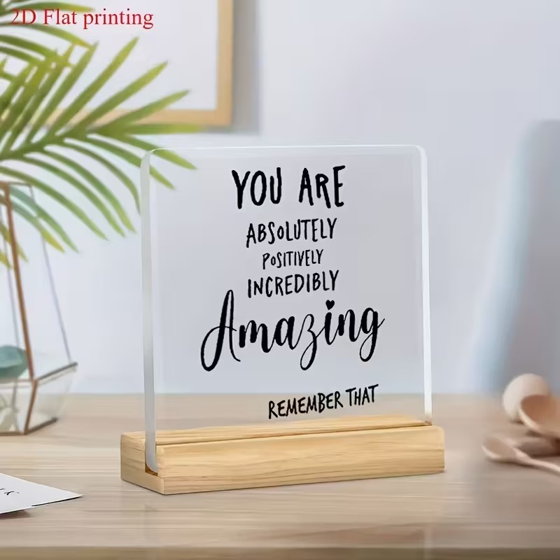 2D Flat Acrylic Motivational Desk Decor Sign with Positive Affirmations - Image 3