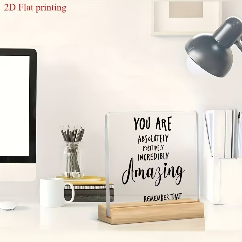 2D Flat Acrylic Motivational Desk Decor Sign with Positive Affirmations - Image 4