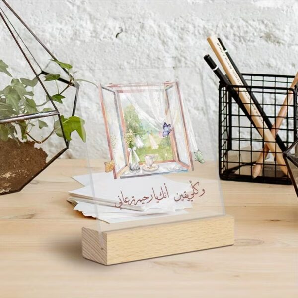 2D Flat Decor Acrylic Sign Wooden Base