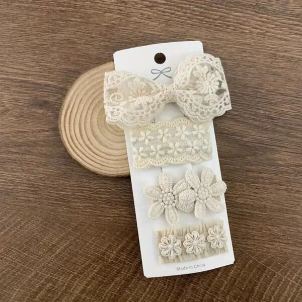 4pcs Princess Fabric Lace Hair Clip