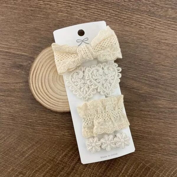 4 pieces Princess Fabric Lace Hair Clip