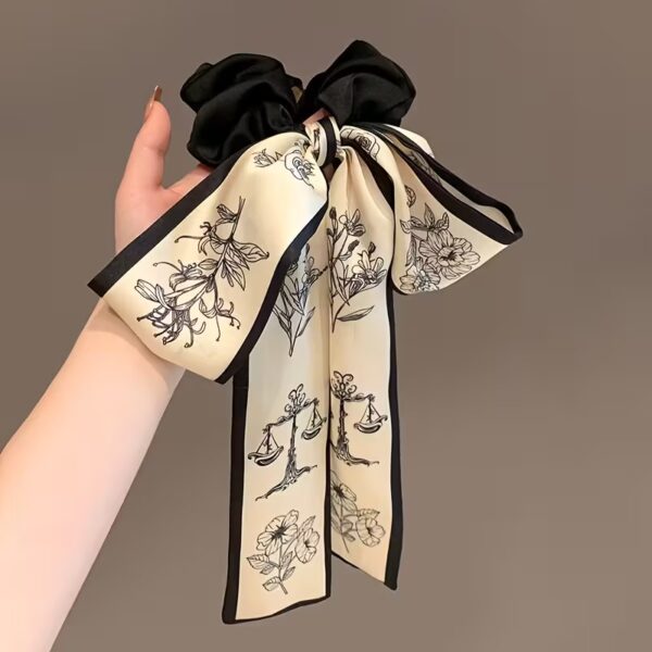 2pcs Elegant French Hair Ties with Satin Ribbon Bows