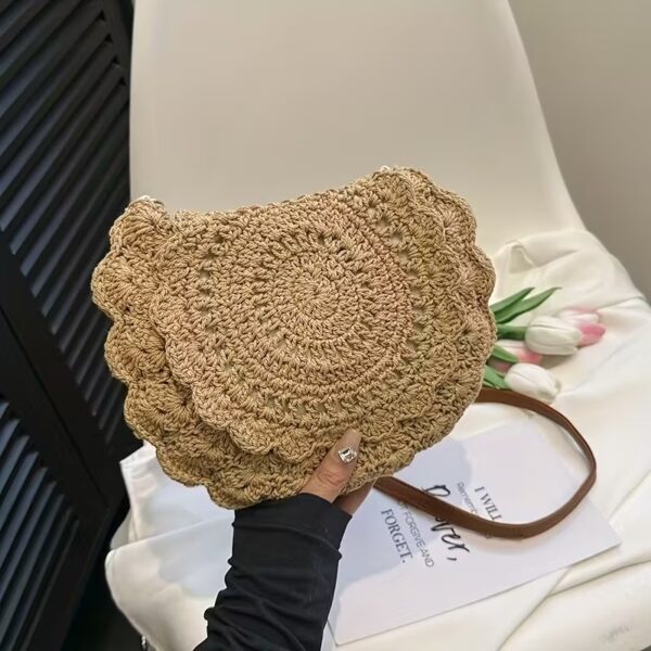Women's Crochet Straw Crossbody Bag
