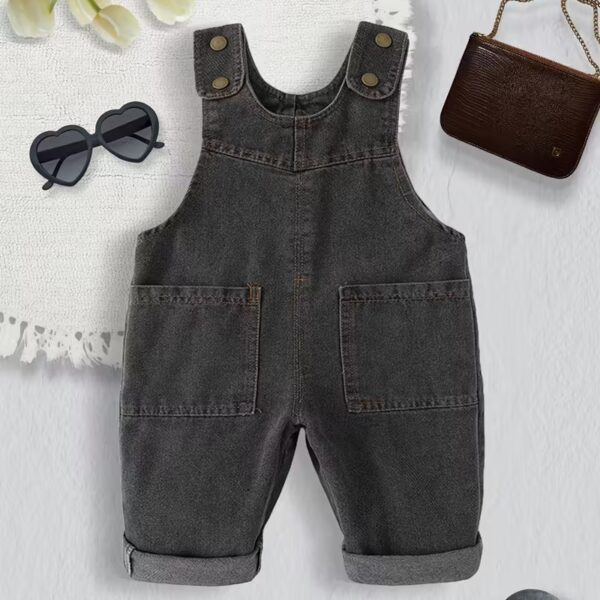 Girls' Vintage-Inspired Faux Denim Overalls