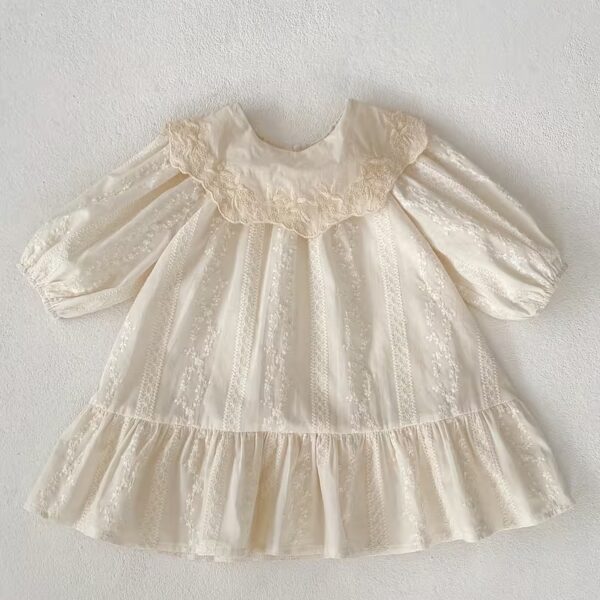 Princess Dress with Puff Sleeves & Ruffled Collar