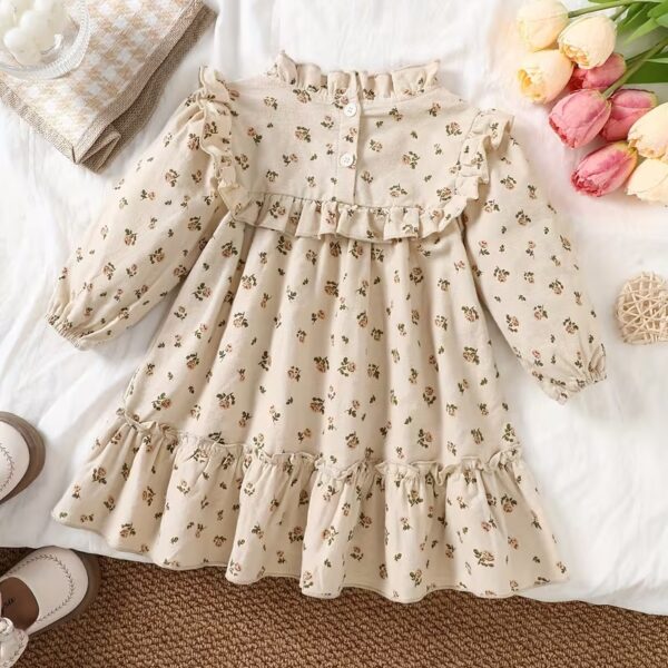 Princess Dress with Floral Ruffle Hem