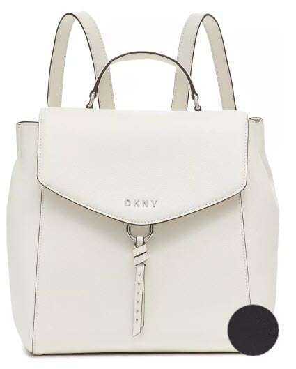 DKNY Lola Leather Backpack (Black)