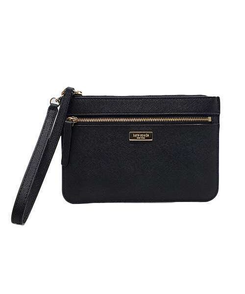 Kate Spade Tinie Laurel Way Black Leather Wristlet Wallet
