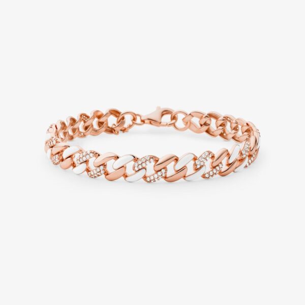 MK 14K Rose Gold-Plated Sterling Silver Pavé Curb Link Bracelet