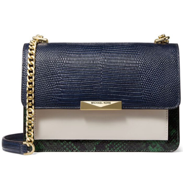 Michael Kors Jade Large Gusset Leather Shoulder Bag